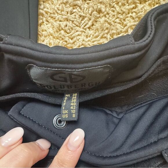 Goldbergh Cher Ski Pants Pippa Ski Pants Black Gold Logo Waterproof US 8 - Picture 6 of 12